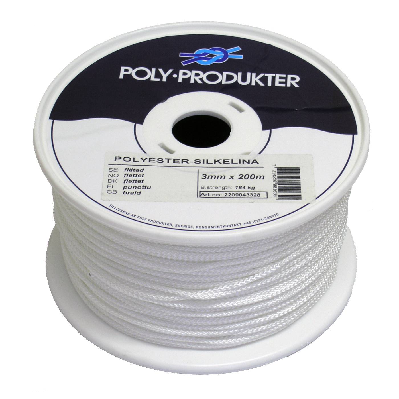 Polyester silk cord braided