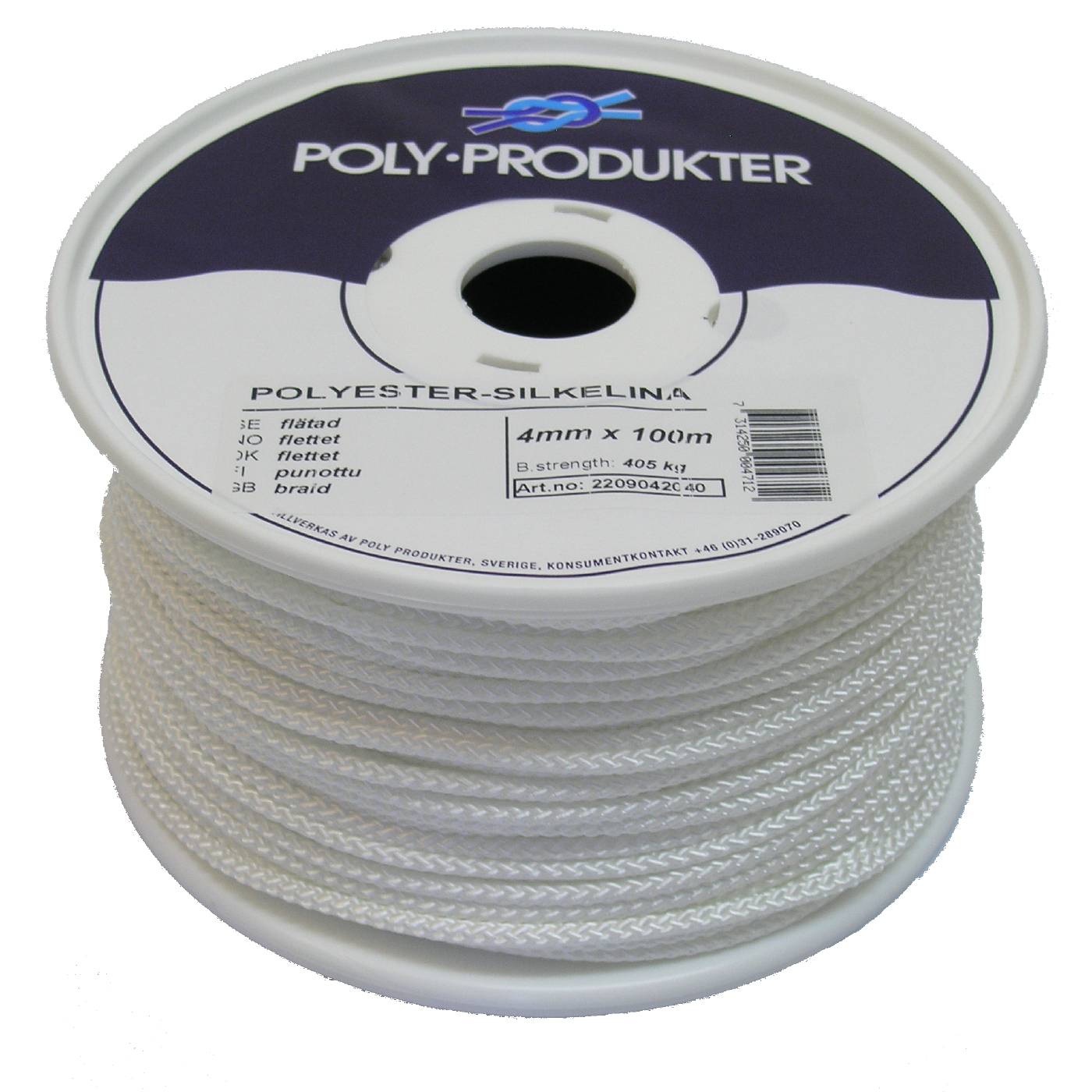Polyester silk cord braided
