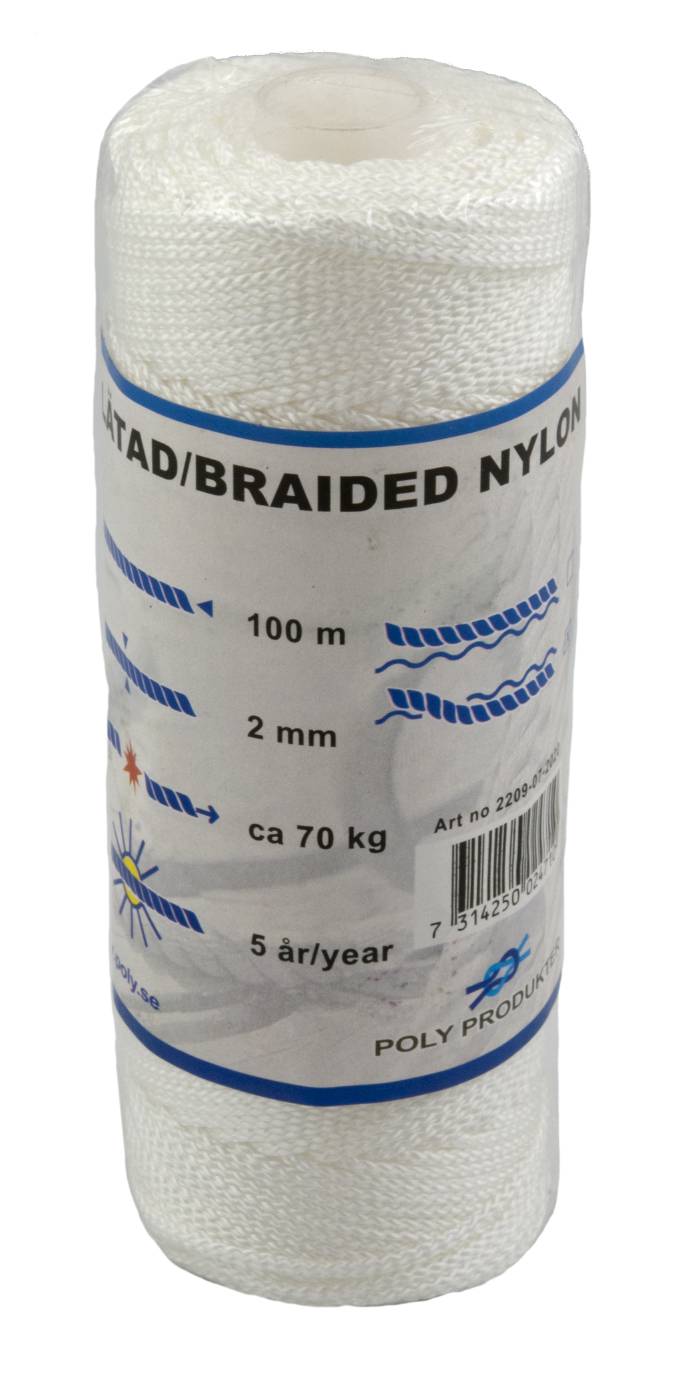 Nylonlina flätad