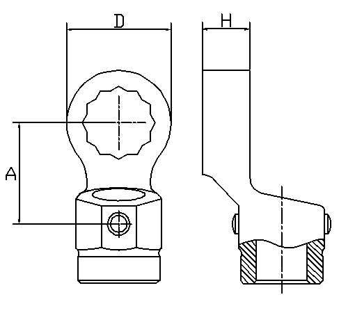 Kiristyspäät momenttiavaimille - 16 mm Spigot lenkkiavainote Novatork