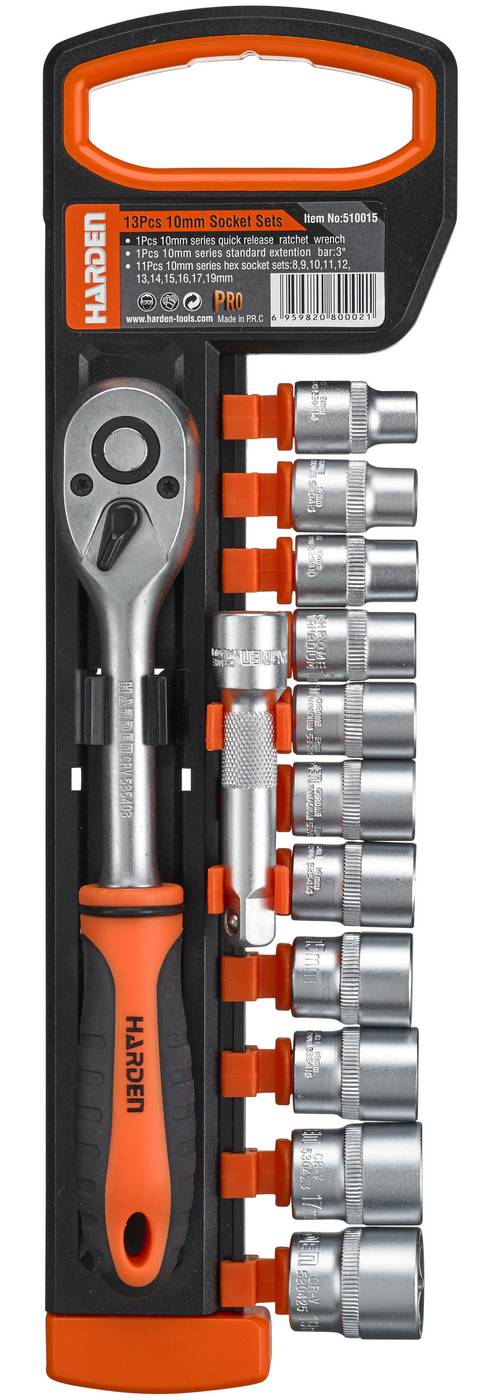 13 piece Socket set 1/4'' Harden