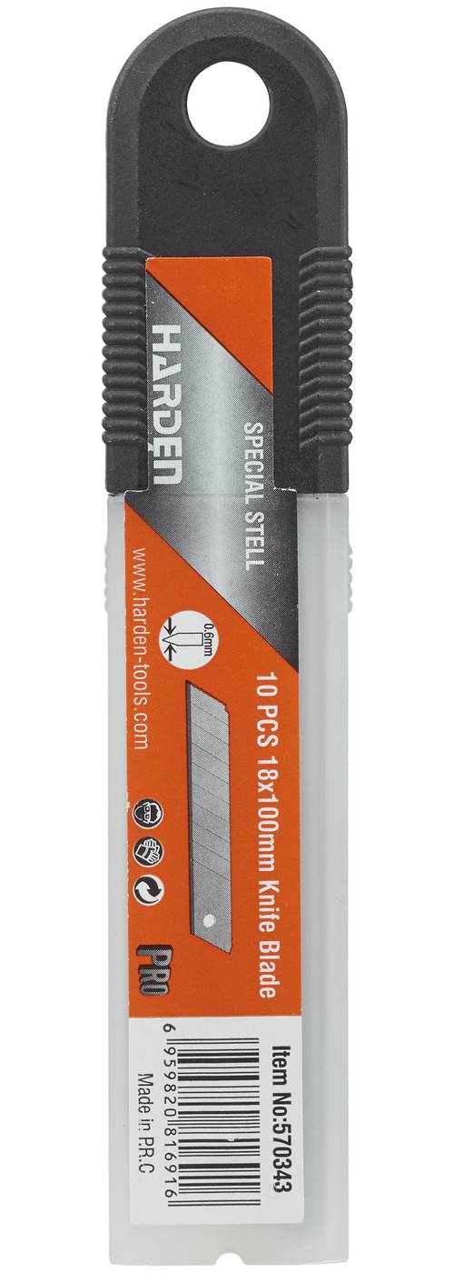 Knife blades for snap-off blade knives Harden