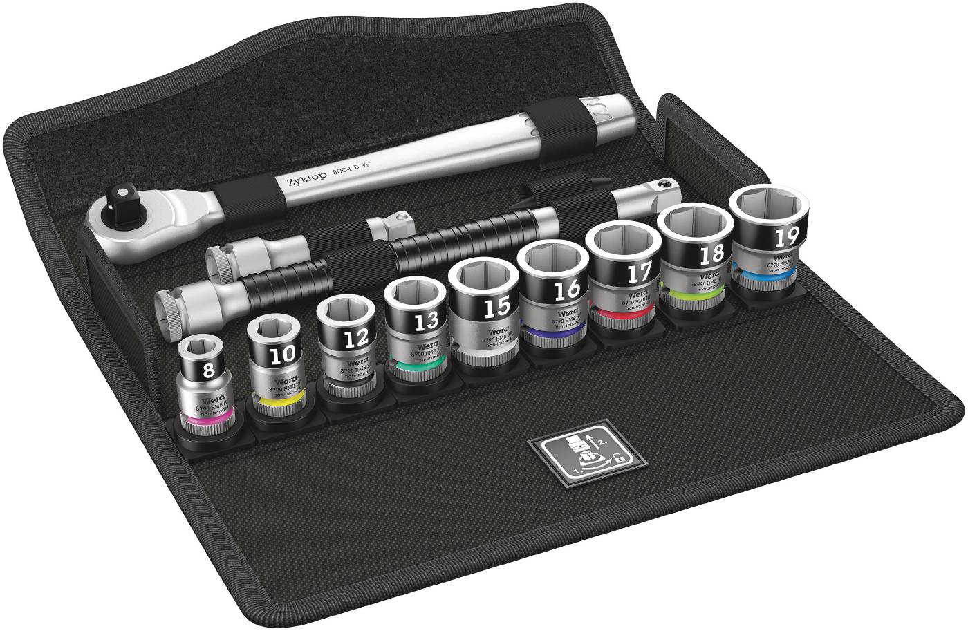Ratchet handle set SB-HR1 metric Zyklop Wera