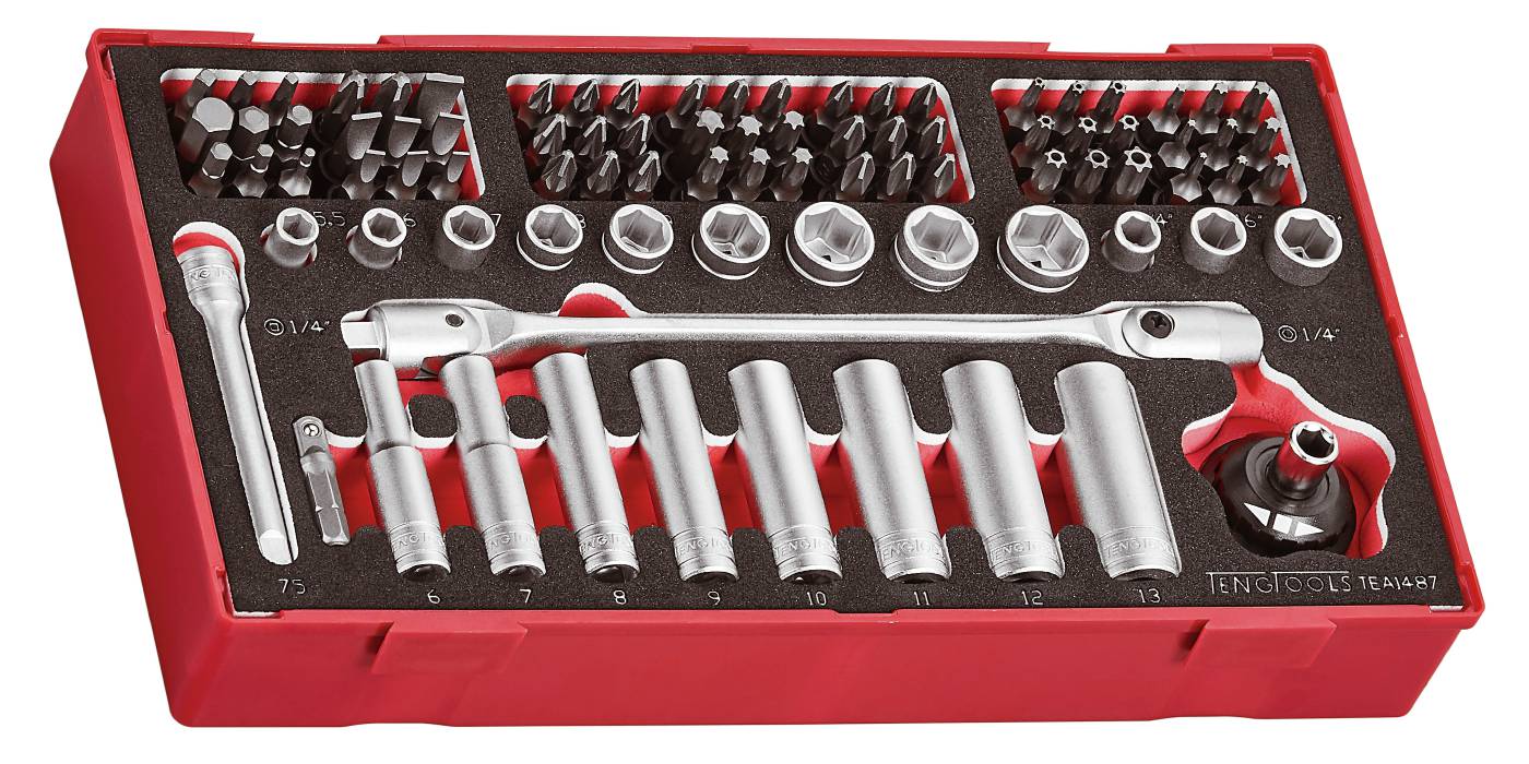 87 deles bits- & topsæt Teng Tools TEA1487