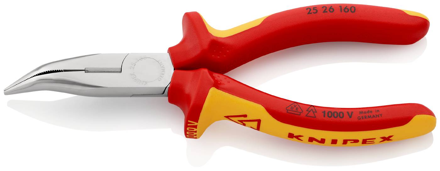 Flat nose pliers with side cutters 1000-volt Knipex 25 26 160