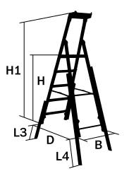 Stairwell ladder W.steps Ladders 55S