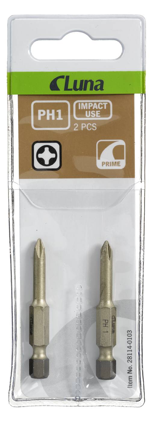 Bits Torsion 50 mm til Philips krydskærv Prime Luna