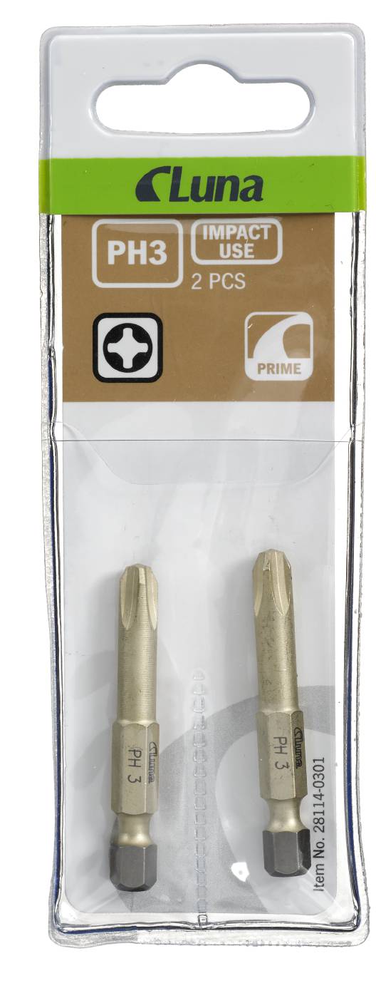 Bits Torsion 50 mm til Philips krydskærv Prime Luna