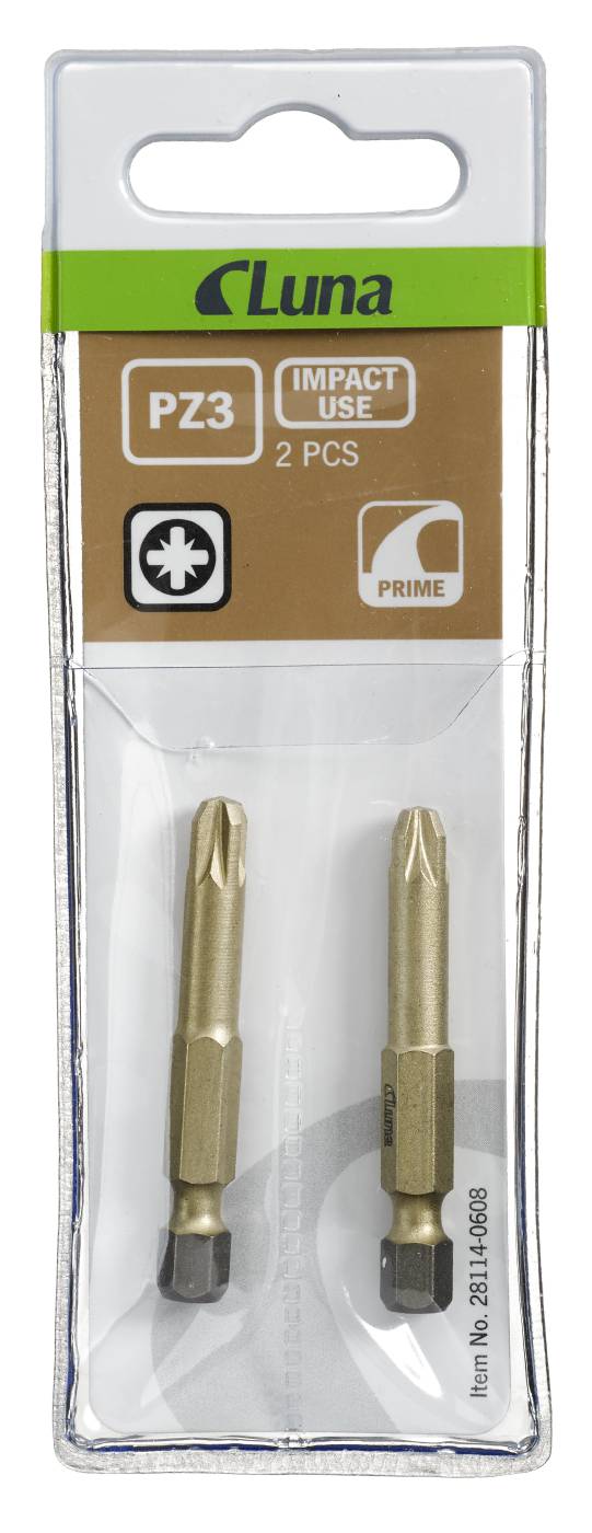 Bits Torsion 50 mm til Pozidriv krydskærv Prime Luna
