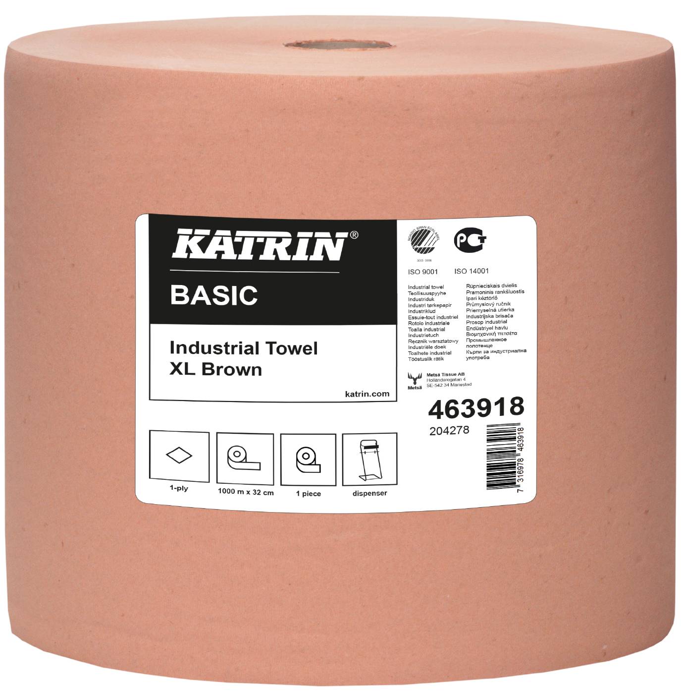 Aftørringspapir Katrin Basic XL brunt