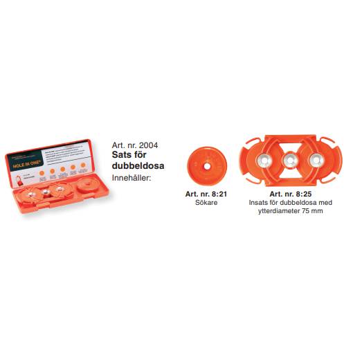 Magnetic centering device Hole-in-one 2004 for double gang box