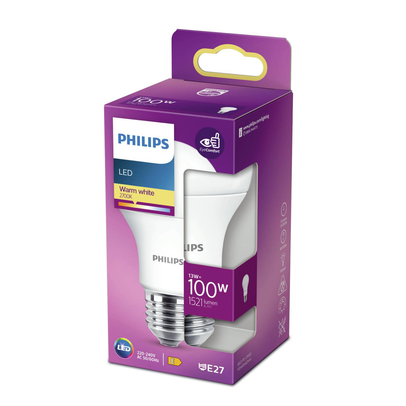 LED-lamppu E27 opaali Philips