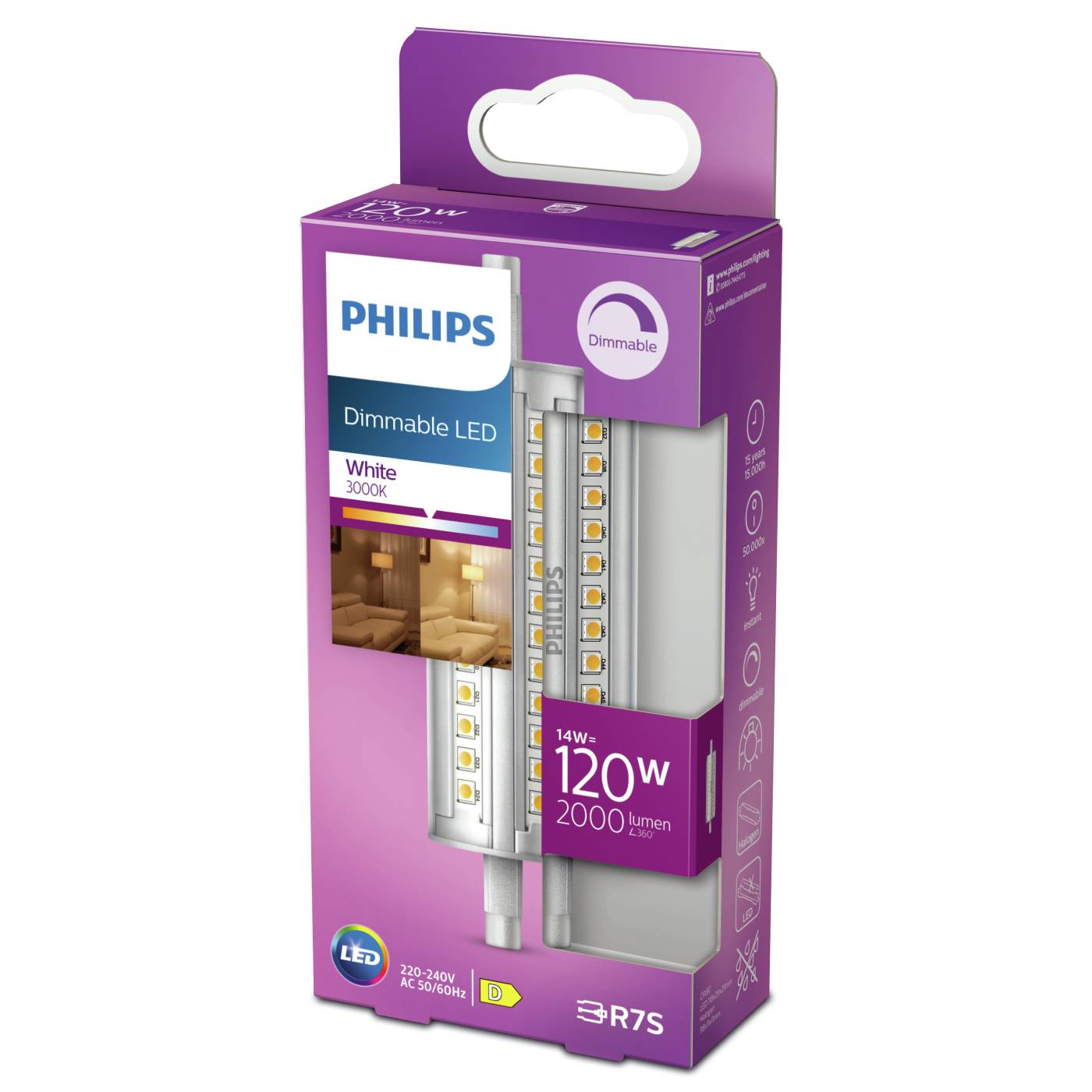 LED-putkilamppu Linear R7S himmennettävä Philips