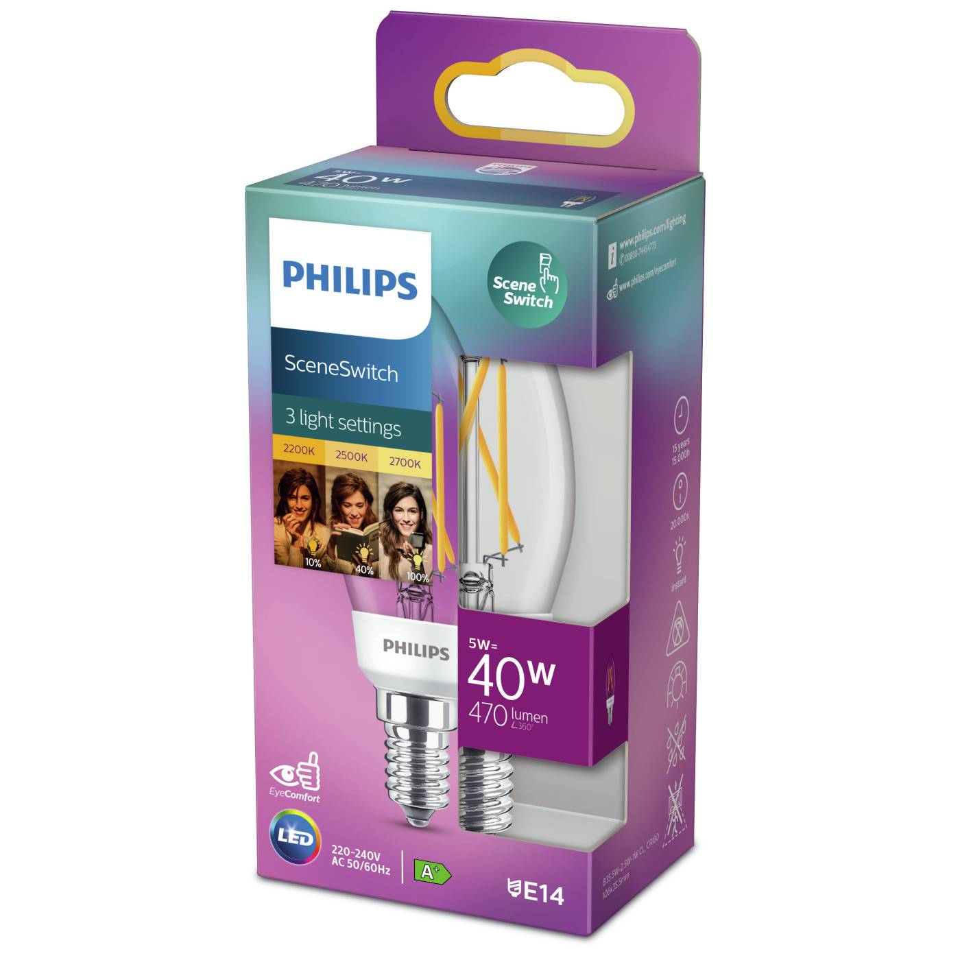 LED-lamppu SceneSwitch E14 Philips