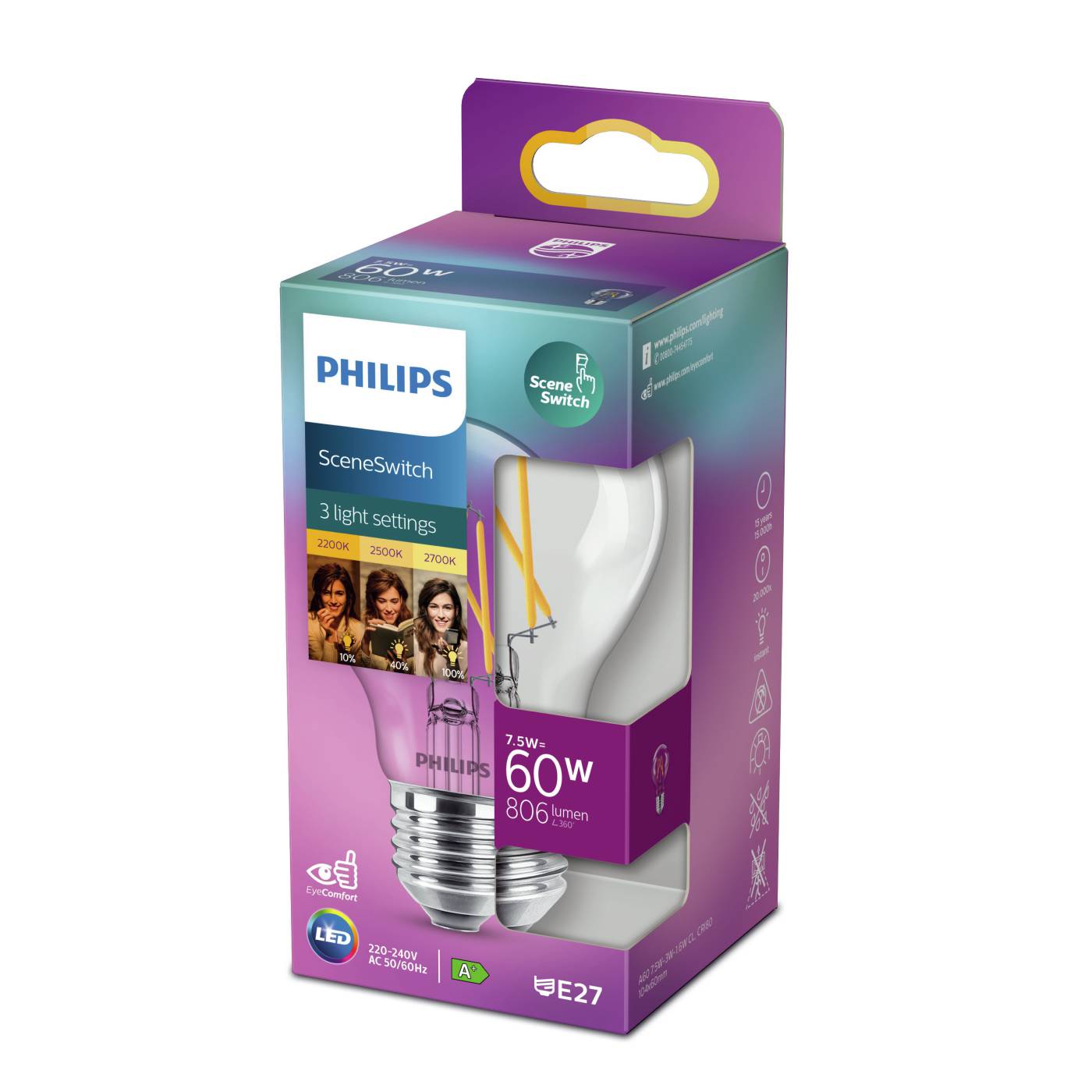 LED-lamppu SceneSwitch E27 Philips