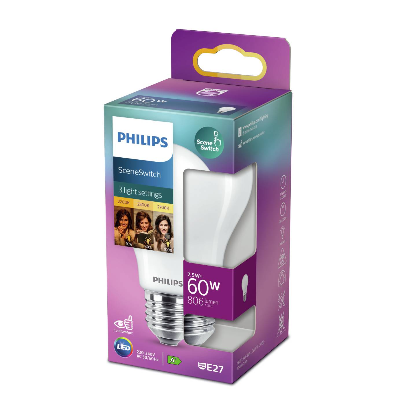 LED-lamppu SceneSwitch E27 Philips