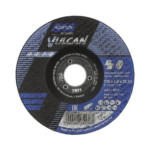 Depressed centre wheel for angle grinders Norton Vulcan
