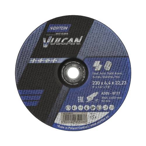 Depressed centre wheel for angle grinders Norton Vulcan