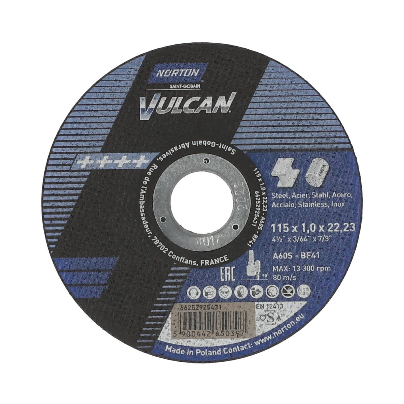 Cut-off wheel for angle grinder Norton VULCAN