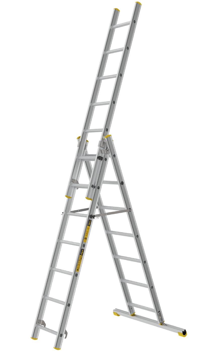 3-delt skydestige PROF W.steps Ladders