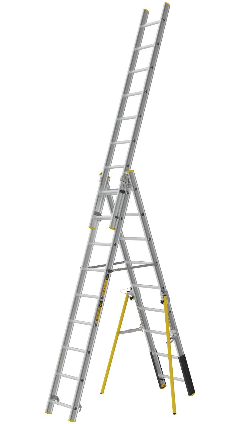 3-delt skydestige PROF+ W.steps Ladders