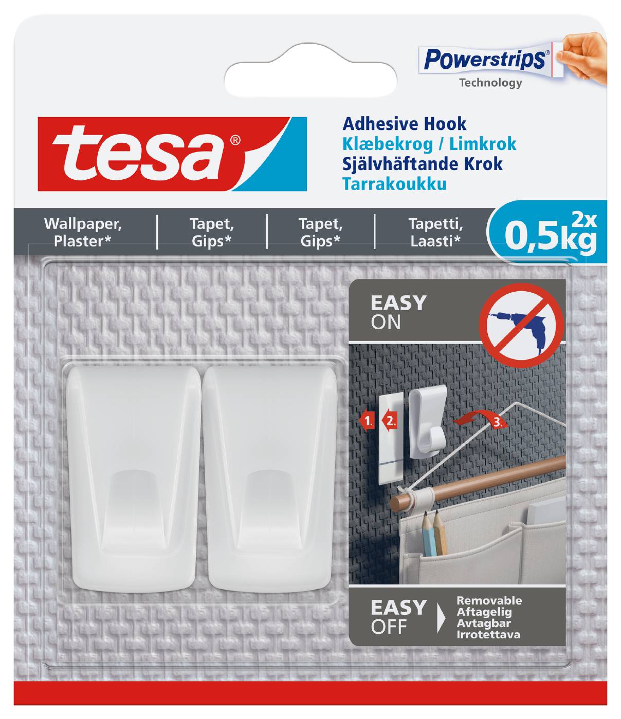 Adhesive hook for wallpaper & plaster Tesa