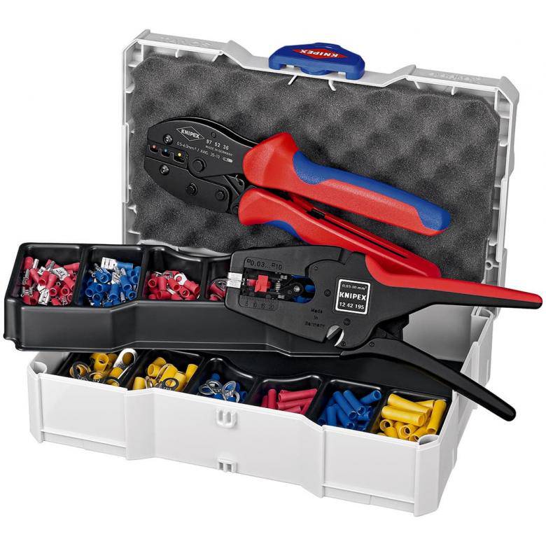 Puristusliitinlajitelma kaapeliliittimille Knipex