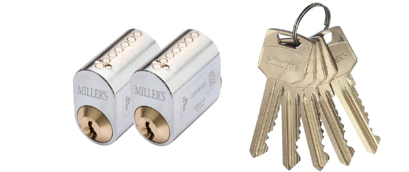Sylinteri 71237 2 kpl sama lukitus MILLERS