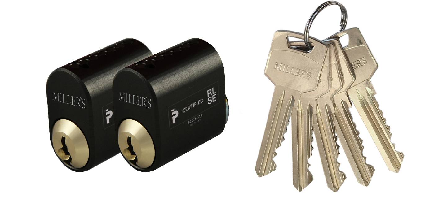 Sylinteri 71237 2 kpl sama lukitus MILLERS
