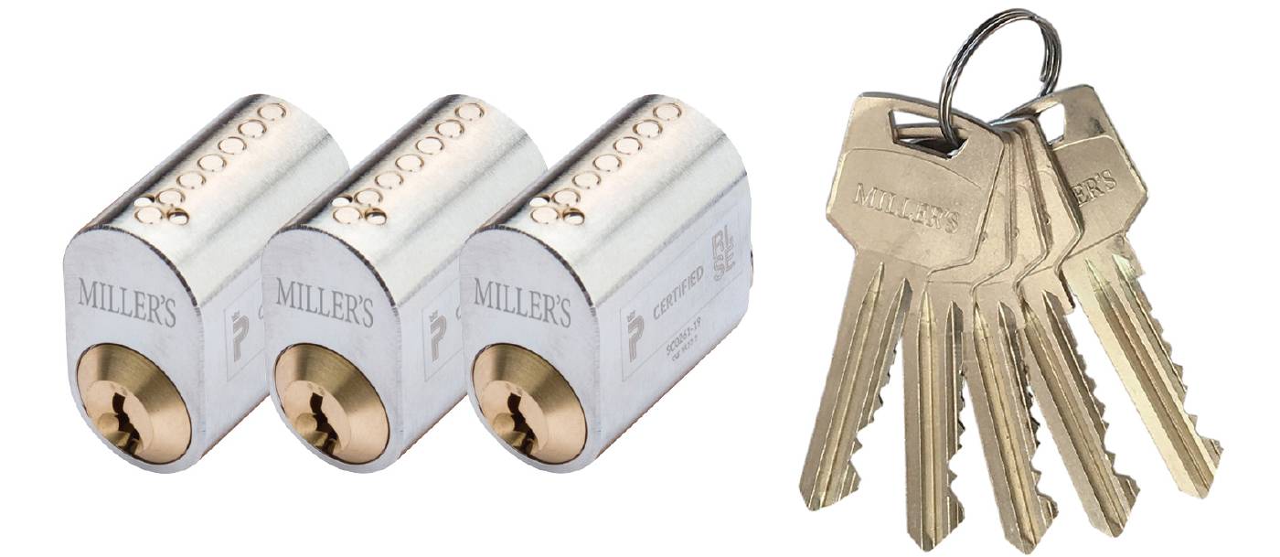 Sylinteri 71237 3 kpl sama lukitus MILLERS