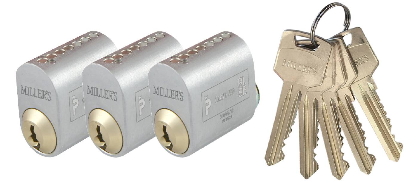 Sylinteri 71237 3 kpl sama lukitus MILLERS