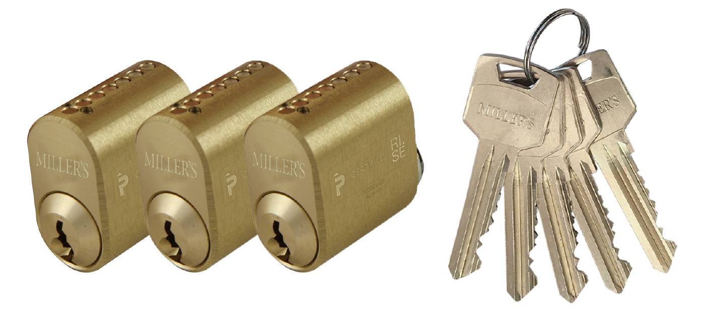 Sylinteri 71237 3 kpl sama lukitus MILLERS