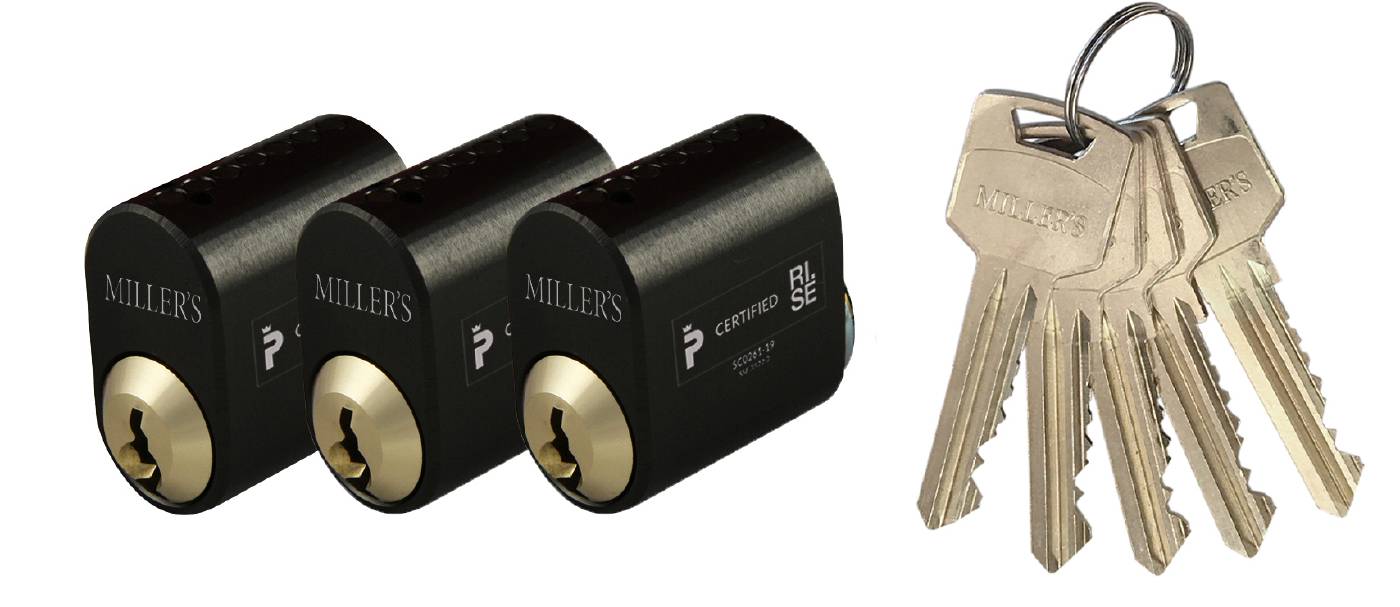Sylinteri 71237 3 kpl sama lukitus MILLERS