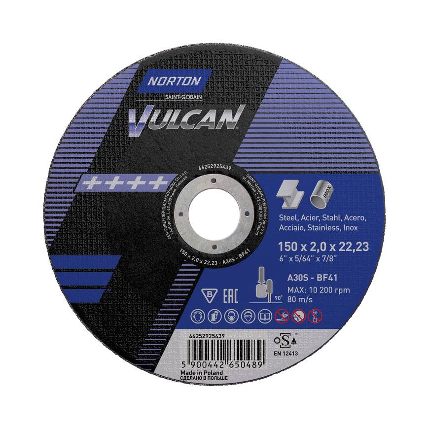 Cut-off wheel for angle grinder Norton VULCAN