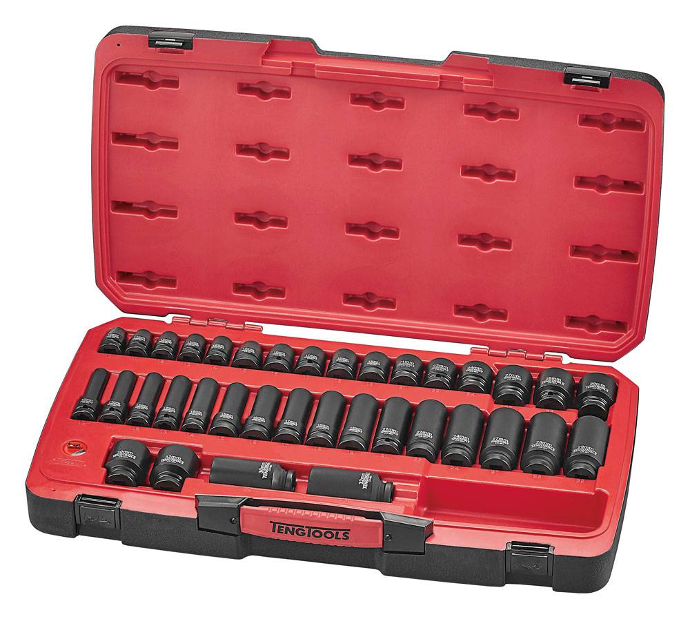 40 piece Impact socket set with 1/2" square drive Teng Tools T9240