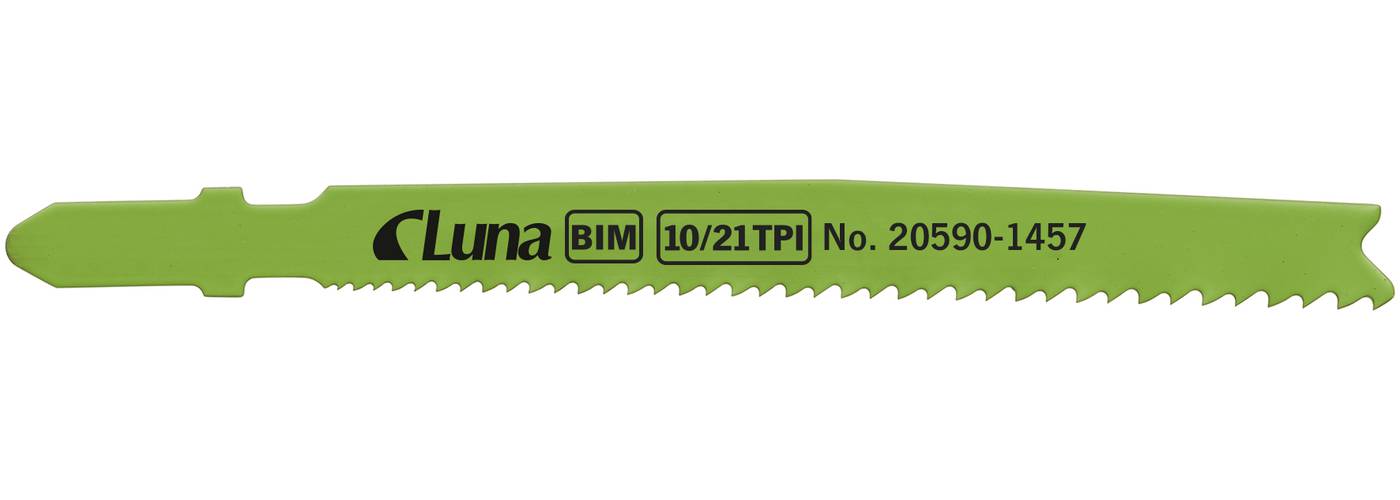Bi-metal jigsaw blades for wood and metal with progressively ground teeth