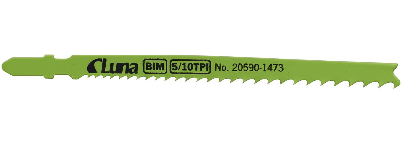 Bi-metal jigsaw blades for wood and metal with progressively ground teeth TP108