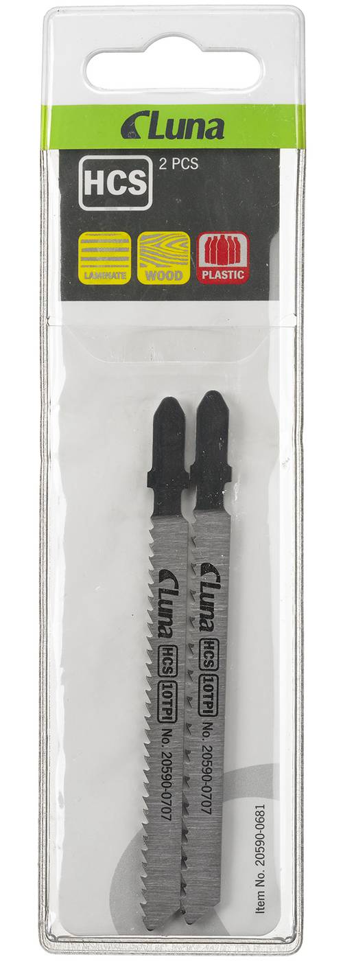 HCS jigsaw blades for wood and plastic, with ground teeth and tapered back TP 75