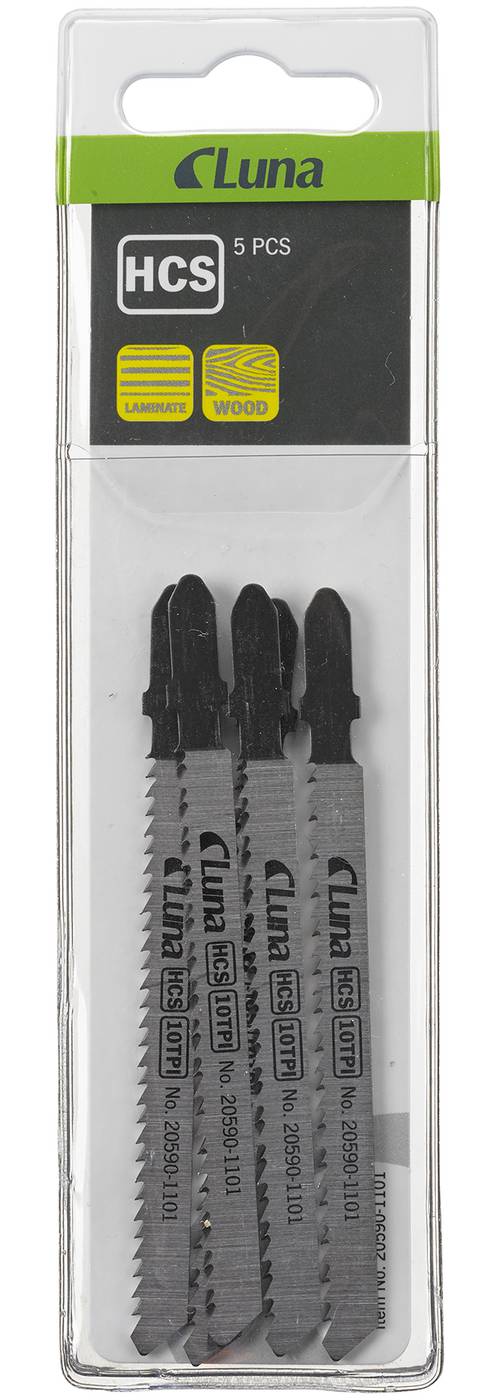 HCS jigsaw blades for wood, with ground teeth and reversed tooth design