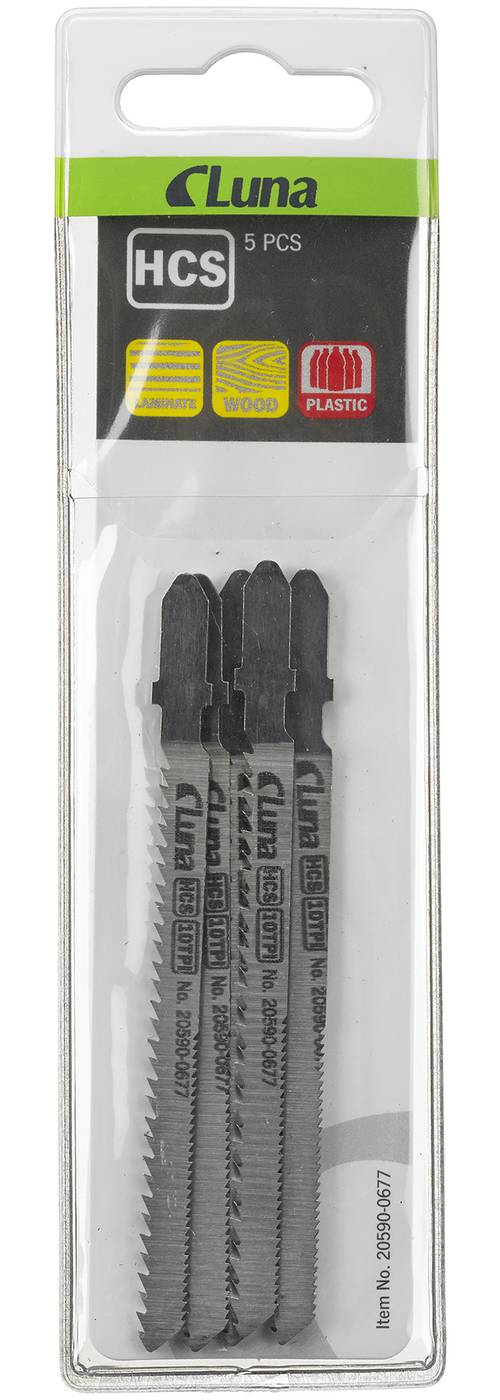 HCS jigsaw blades for wood, with ground teeth and a serrated back for good curve sawing