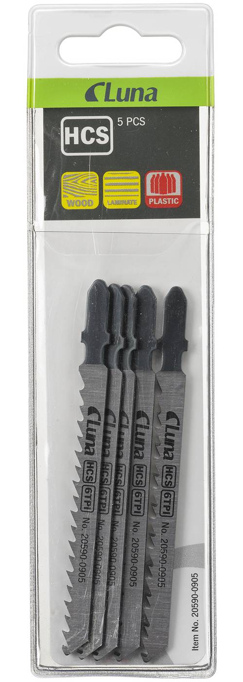 HCS jigsaw blades for wood and plastic, with ground teeth and tapered back