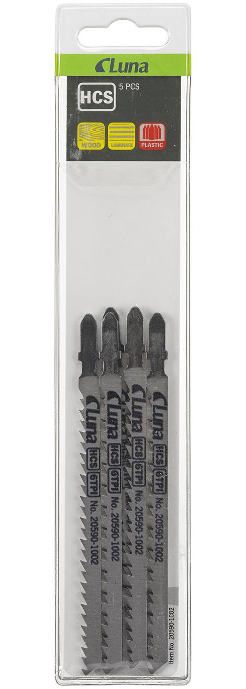 HCS jigsaw blades for wood and plastic, with ground teeth and tapered back