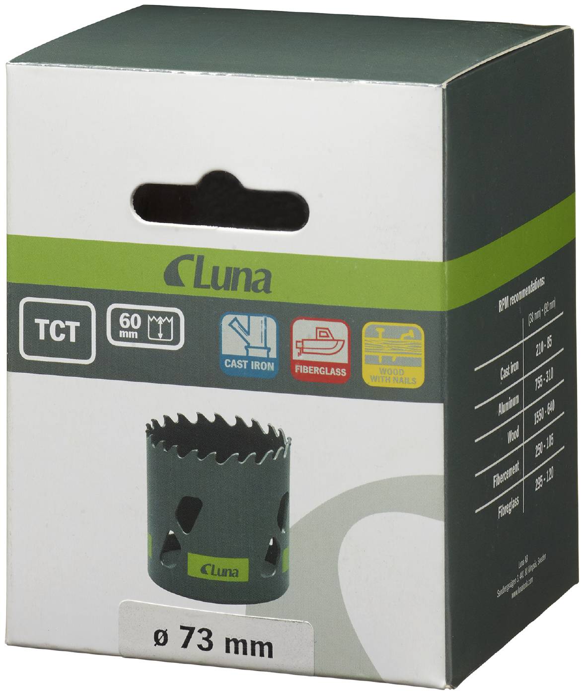 Fine toothed hole saw TCT
