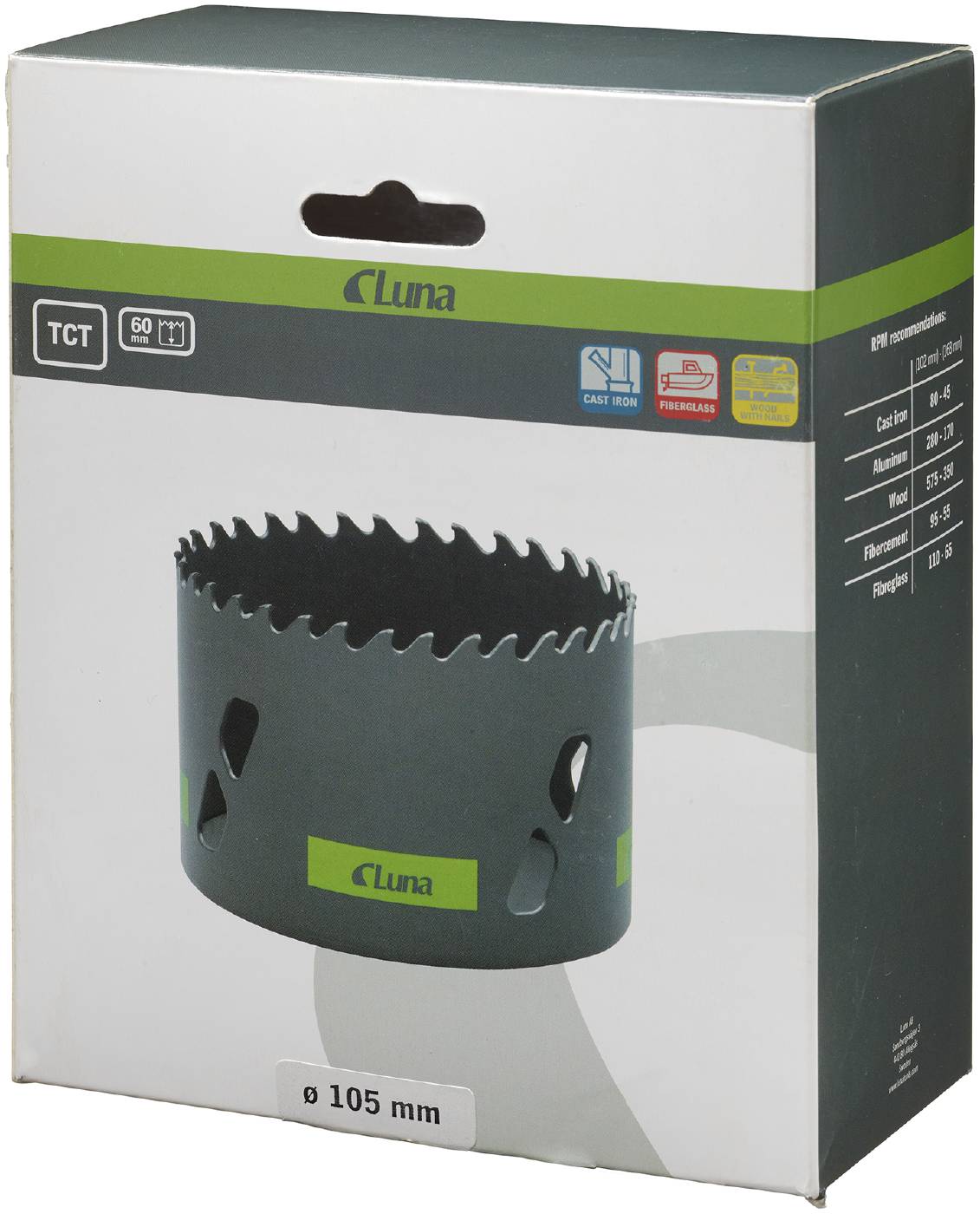 Fine toothed hole saw TCT