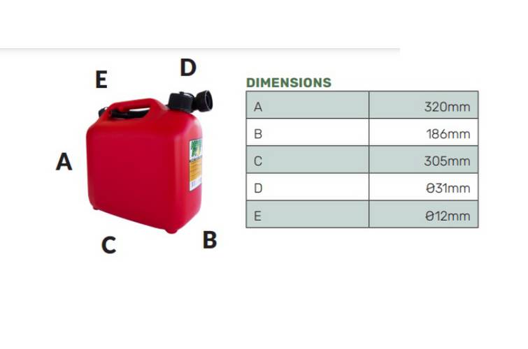 Fuel Canister 10L NEVER STOP Plastic