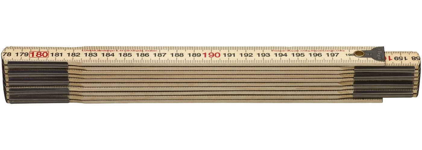 Contact metre rule mm wood 2 m Luna
