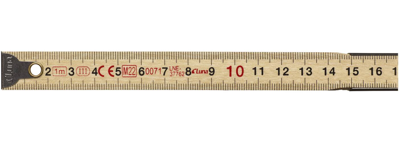 Metre rule mm wood 1m Luna