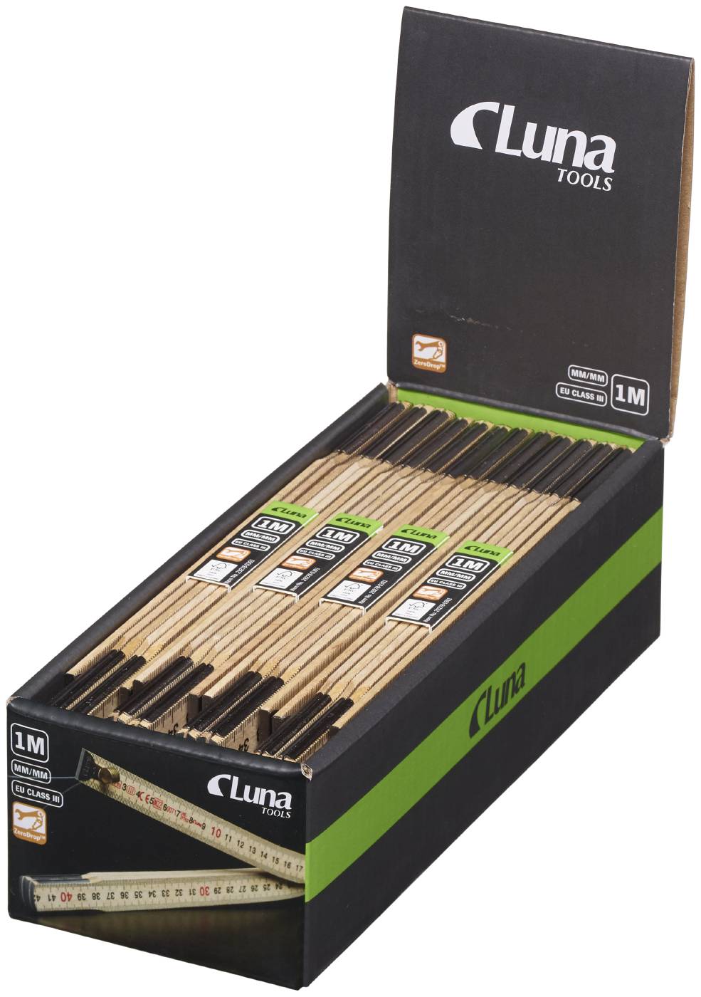 Metre rule mm wood 1m Luna