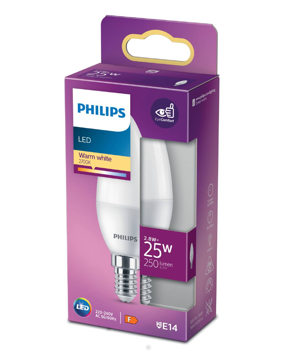 LED Kerte E14 frostet Philips