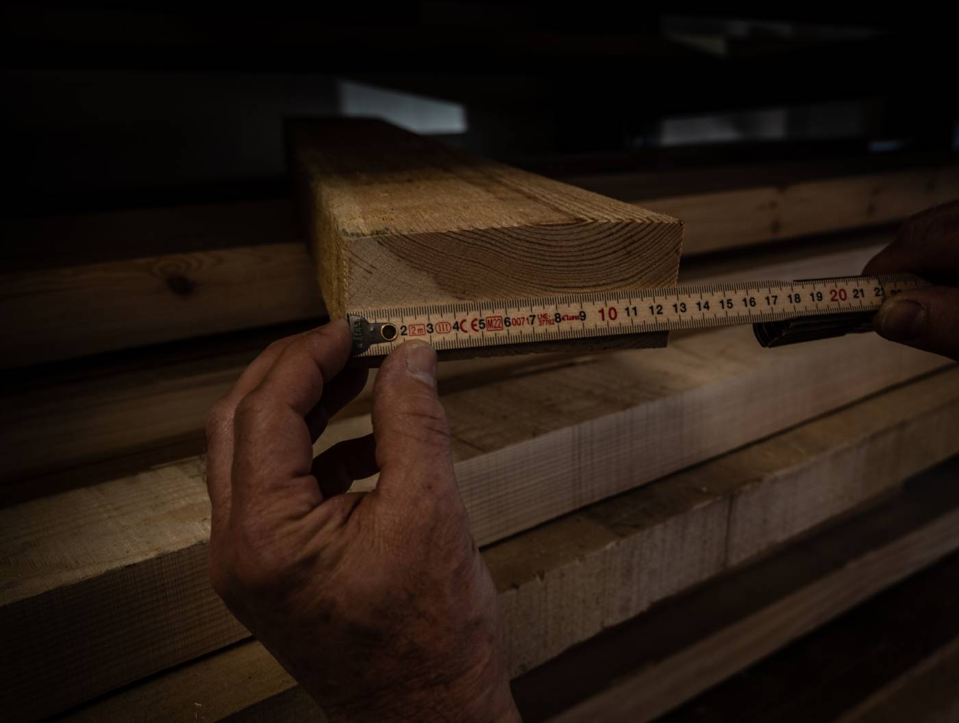 Contact metre rule mm wood 2 m Luna